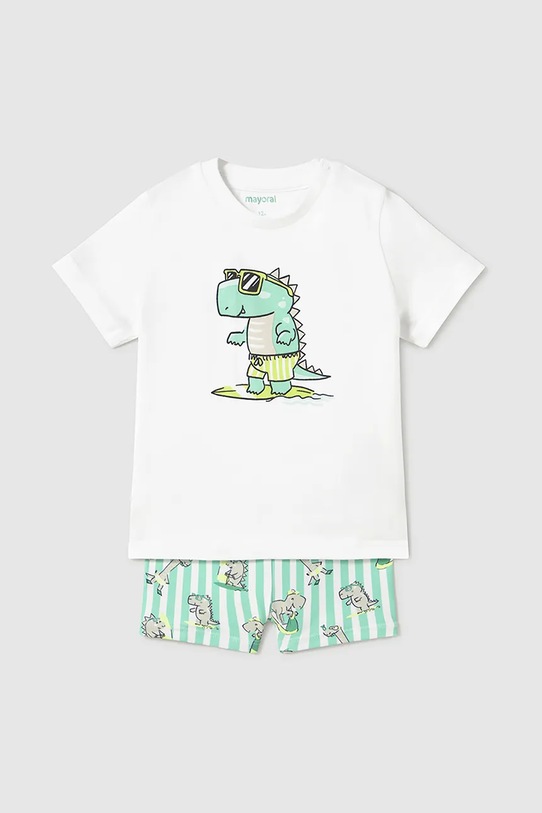 Mayoral komplet bawełniany dziecięcy 1648.3G.Baby.PPYA turkusowy SS25