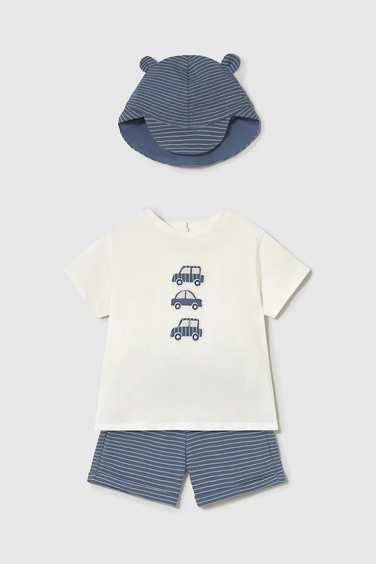 Mayoral set de bumbac pentru bebelusi cu modele albastru 1651.3B.Baby.PPYA