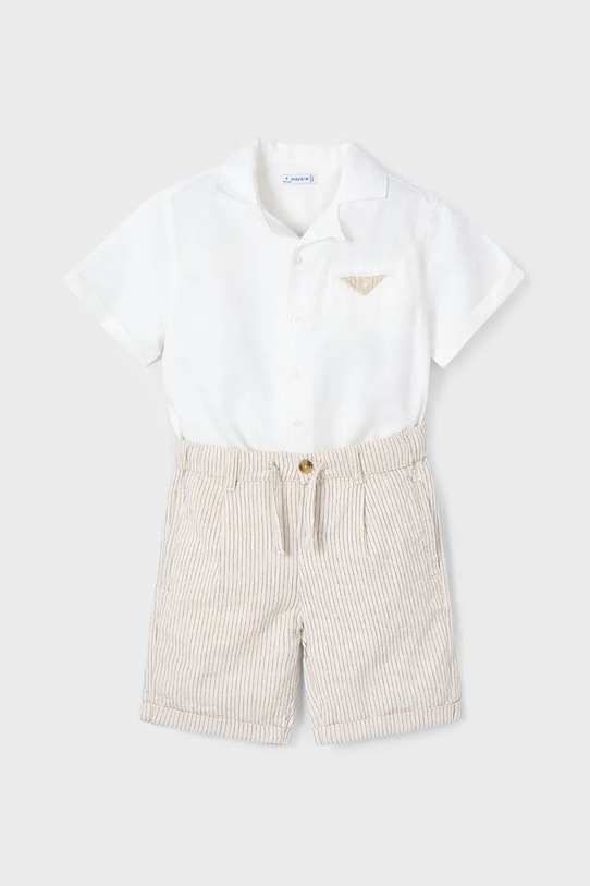 Детский комплект с примесью льна Mayoral узор бежевый 3231.5E.Mini.PPYA