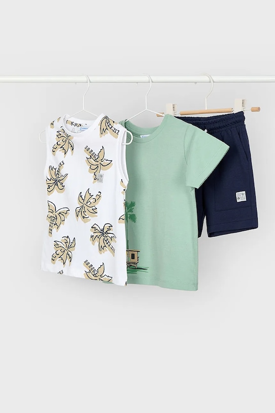 Детский комплект из хлопка Mayoral узор зелёный 3606.5E.Mini.PPYA