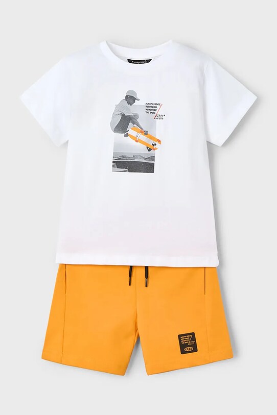 Otroški bombažen komplet Mayoral 3607.5G.Mini.PPYA oranžna SS25