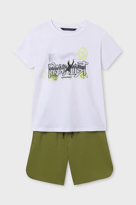 Mayoral set de bumbac pentru copii 6683.7F.Junior.PPYA verde SS25