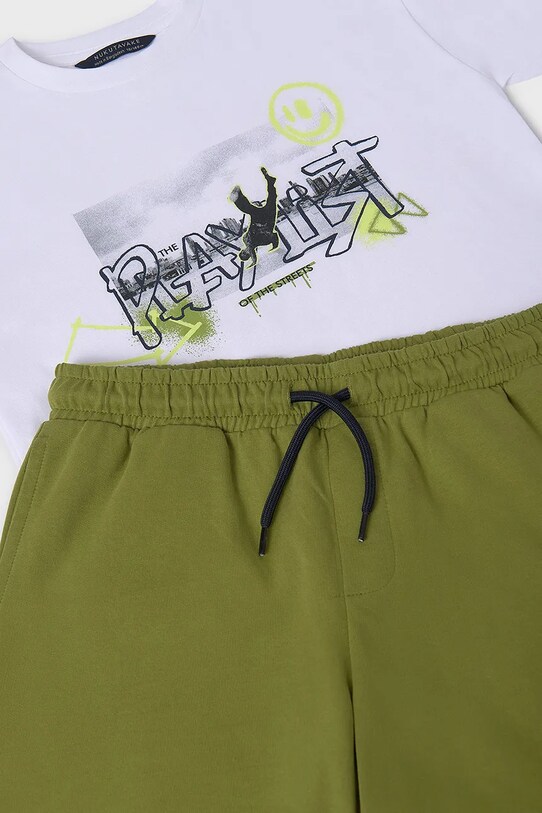 Mayoral set de bumbac pentru copii verde 6683.7F.Junior.PPYA