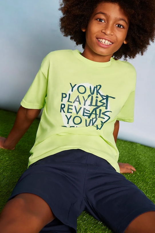 Pamučna dječja trenirka Mayoral pletivo zelena 6684.7F.Junior.PPYA