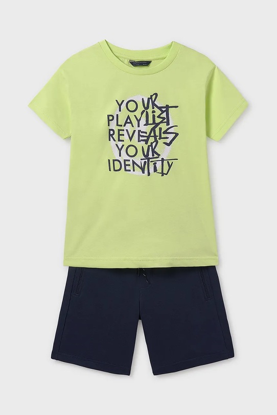 Pamučna dječja trenirka Mayoral 6684.7F.Junior.PPYA zelena SS25