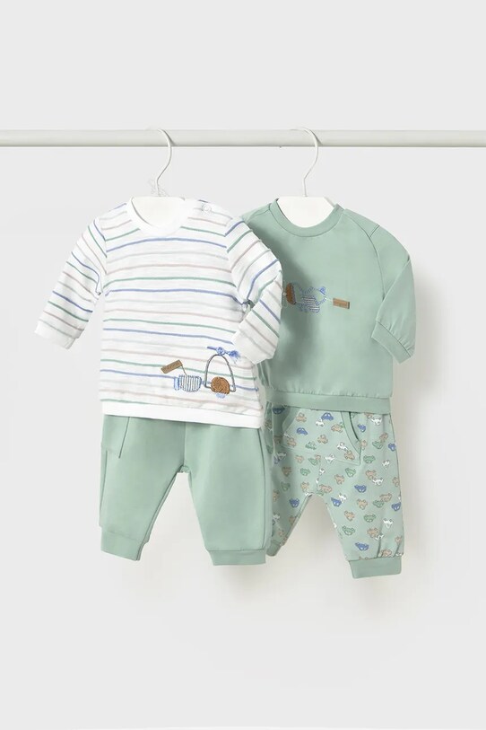 Mayoral Newborn set trening bumbac pentru copii cu modele turcoaz 1612.1H.Newborn.PPYH