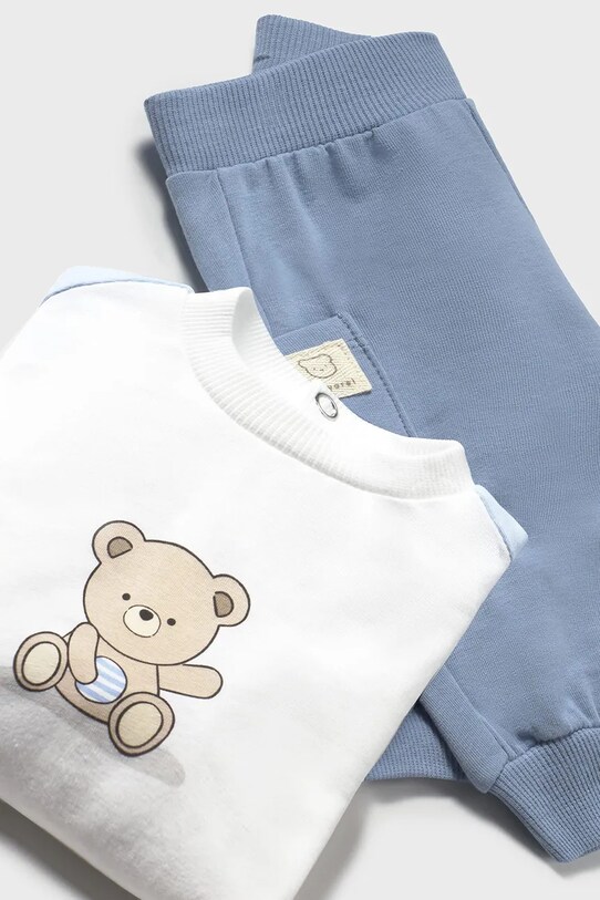 Дитячий спортивний костюм із бавовни Mayoral Newborn блакитний 1612.1H.Newborn.PPYH