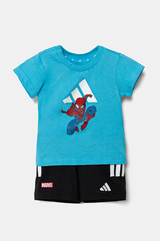 Детский комплект из хлопка adidas MRVL узор голубой JC6259