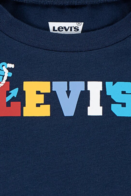 Băieți Levi's tricou din bumbac pentru bebelusi COASTAL CRITTERS LOGO TEE 6EM319 bleumarin