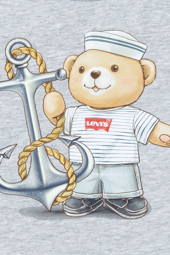 Момче Комплект за бебета Levi's LEVI ANCHOR TEE DENIM SET 6EM693 сив