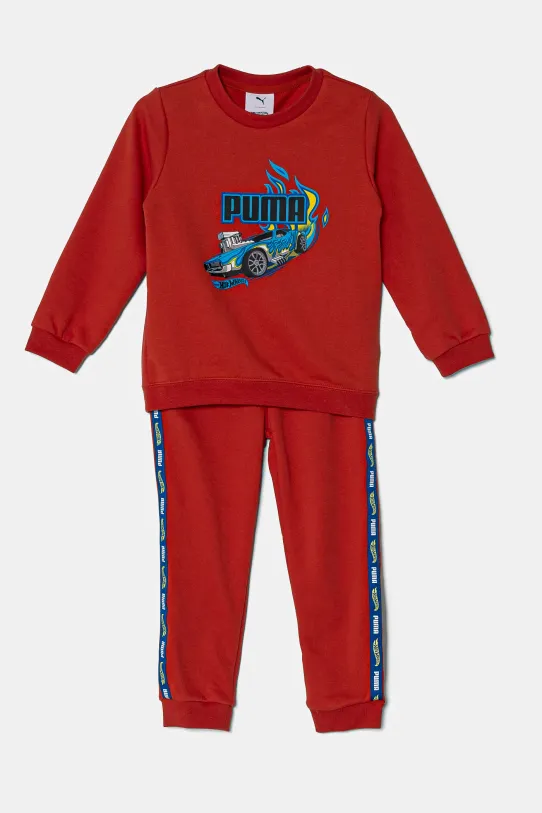 Puma dres dziecięcy X HOT WHEELS MINICATS Crew Set TR dzianina czerwony 630073