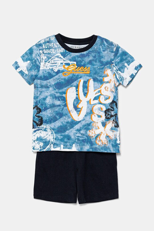 Guess set de bumbac pentru copii cu modele albastru N5GG11.K8HM4.PPYA