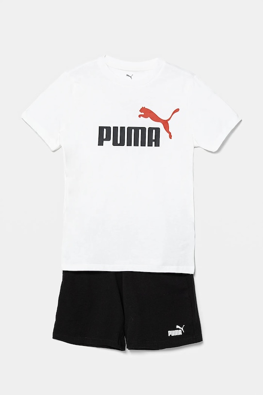 Puma set de bumbac pentru copii ESS 2 COLOR No. 1 Logo Tee and Shorts Set bumbac alb 686298