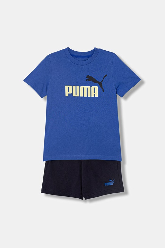 Detská bavlnená súprava Puma ESS 2 COLOR No. 1 Logo Tee and Shorts Set pletenina fialová 686298