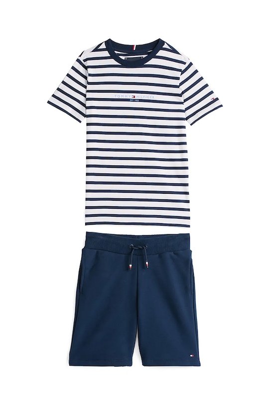 Tommy Hilfiger gyerek pamut melegítő szett dzsörzé sötétkék KB0KB09666.128.176.PPYA