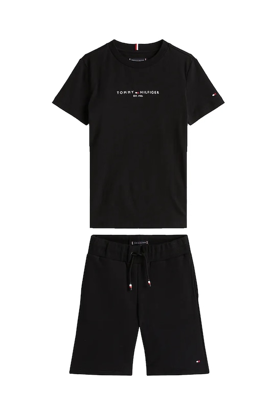 Tommy Hilfiger komplet bawełniany dziecięcy KB0KB09666.128.176.PPYA czarny SS25