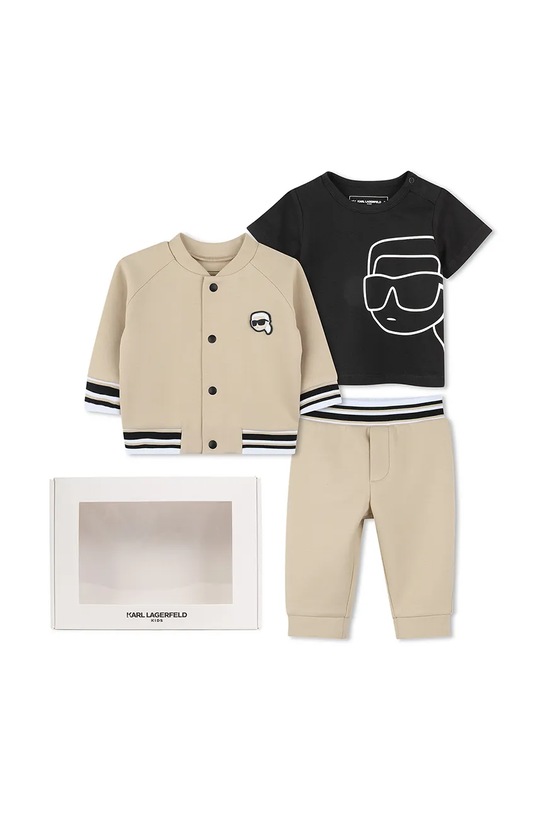 Karl Lagerfeld compleu copii tricotaj bej Z30503.86.108
