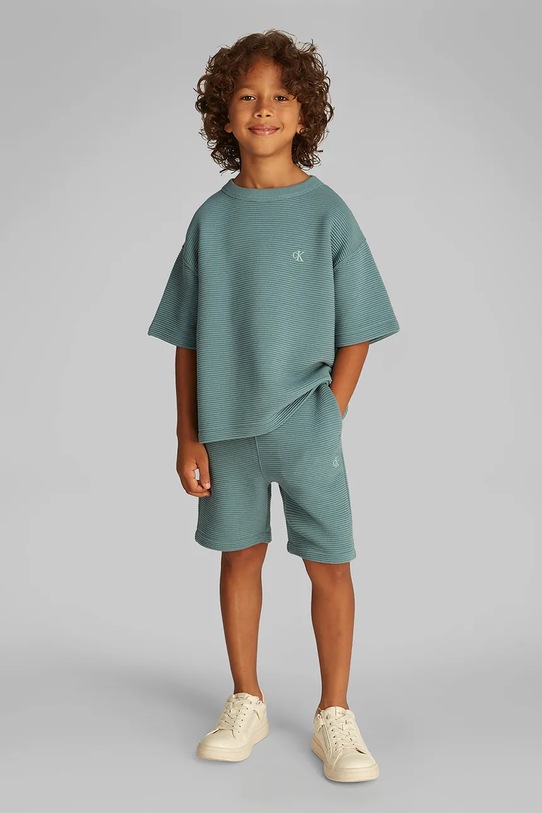 Dětská souprava Calvin Klein Jeans pletenina tyrkysová IB0IB02503.128.176.PPYA