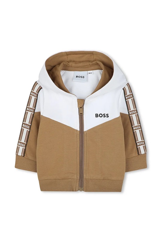 Chłopiec BOSS dres niemowlęcy J52209 brązowy
