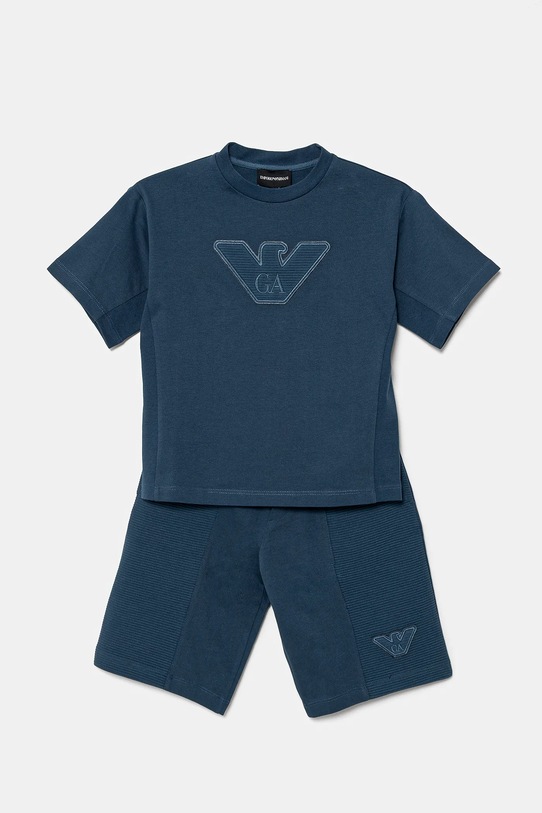 Dětská bavlněná souprava Emporio Armani pletenina námořnická modř EB000143.AF13304