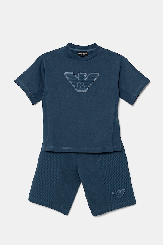 Pamučna dječja trenirka Emporio Armani pamuk plava EB000143.AF13304