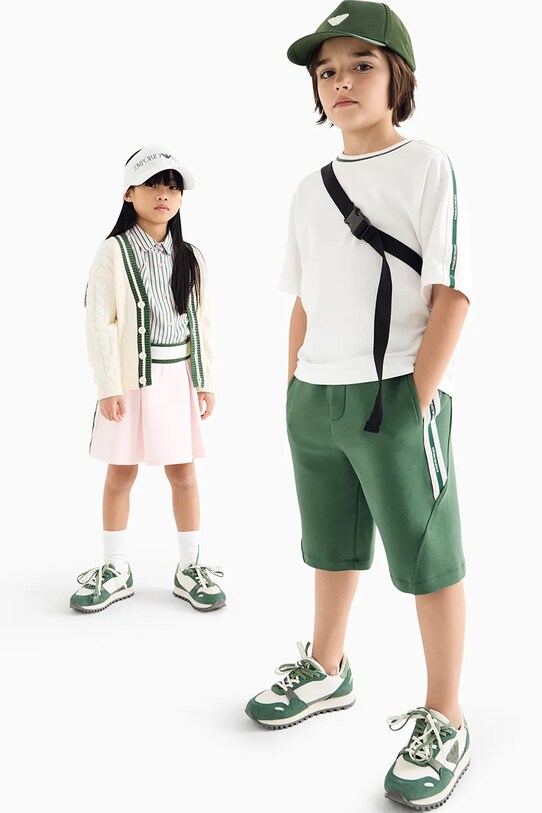 Dětská souprava Emporio Armani pletenina zelená EB000150.AF10497