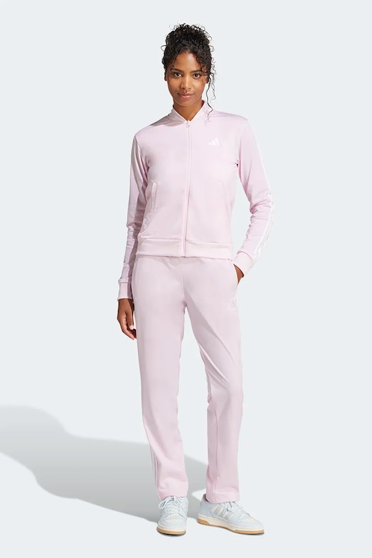 Φόρμα adidas Essentials πλεκτό ύφασμα ροζ JD5437