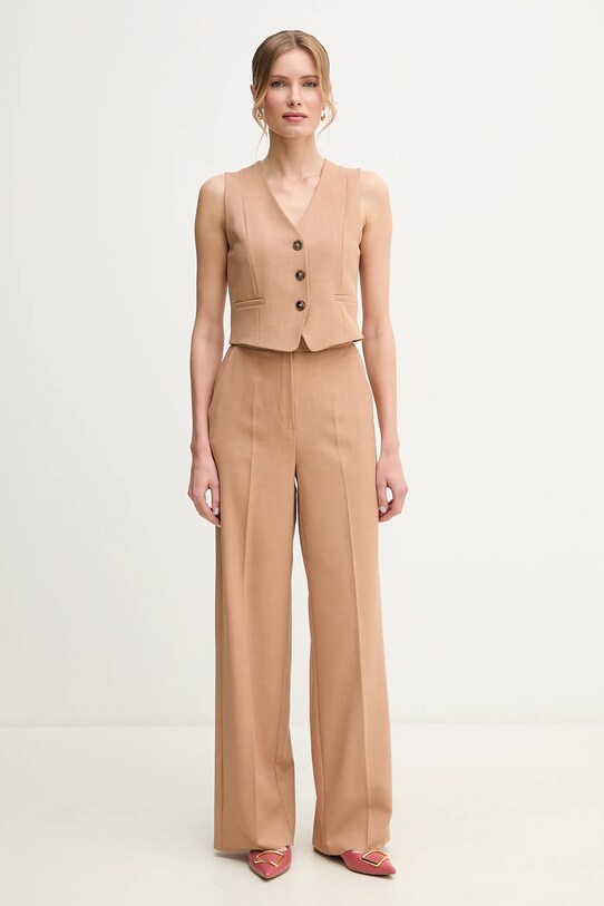 Marella compleu jachetă si pantaloni Emme by Marella panza maro 2515211011