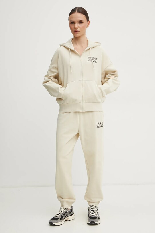 Tepláková súprava EA7 Emporio Armani bavlna béžová AF12473.7W000110