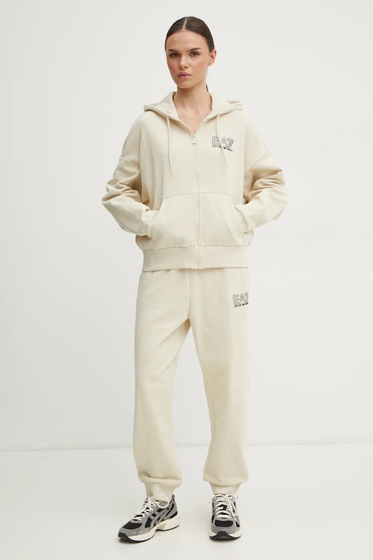 EA7 Emporio Armani dres bawełna beżowy AF12473.7W000110