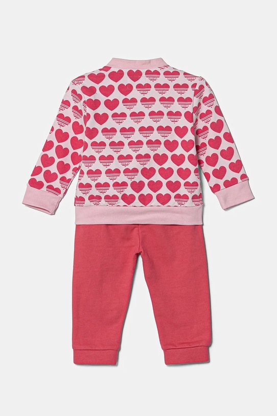 Guess dres bawełniany niemowlęcy A5RG03.KA6R4.PPYA różowy SS25
