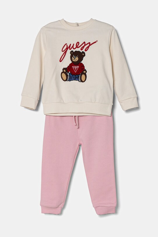 Guess trening din bumbac pentru bebeluși cu modele bej H5RI00.KAD74.G.PPYA