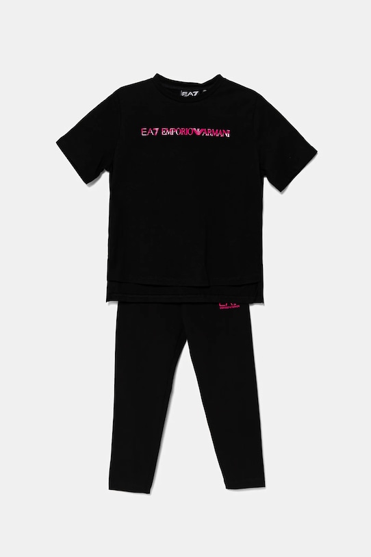 Дитячий бавовняний комплект EA7 Emporio Armani бавовна чорний 7G000071.AF12503