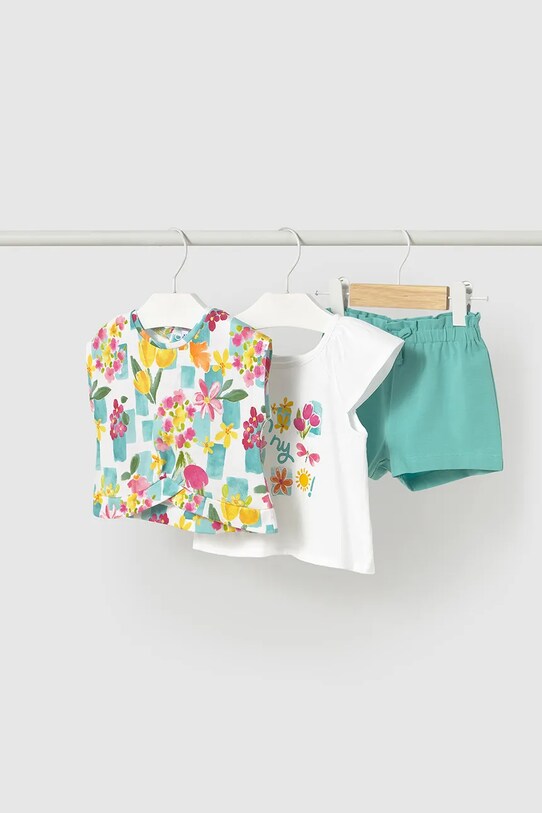 Mayoral set de bumbac pentru copii cu modele turcoaz 1232.4J.Baby.PPYA