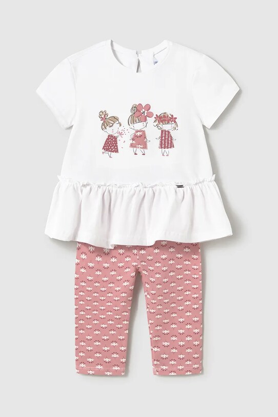 Mayoral set de bumbac pentru bebelusi cu modele roz 1735.4B.Baby.PPYA