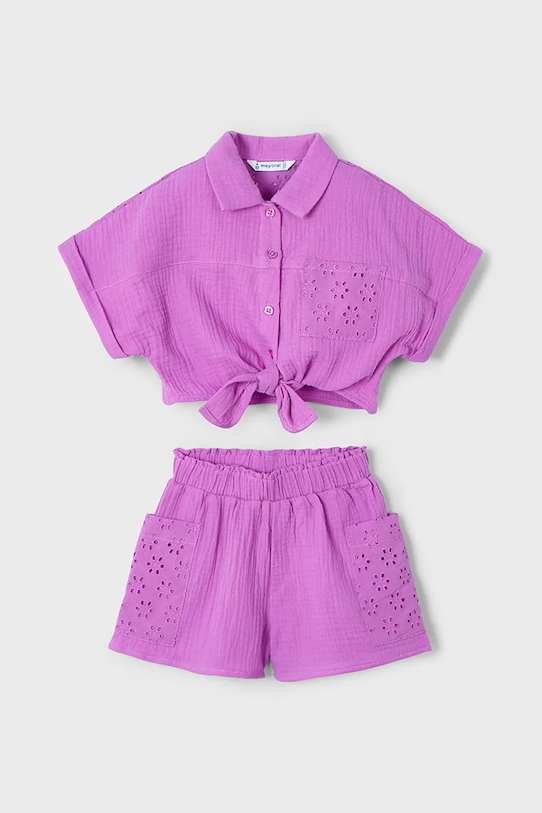 Detská bavlnená súprava Mayoral 3210.6K.Mini.PPYA ružová SS25