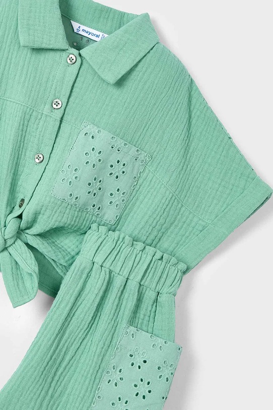 Mayoral set de bumbac pentru copii verde 3210.6K.Mini.PPYA