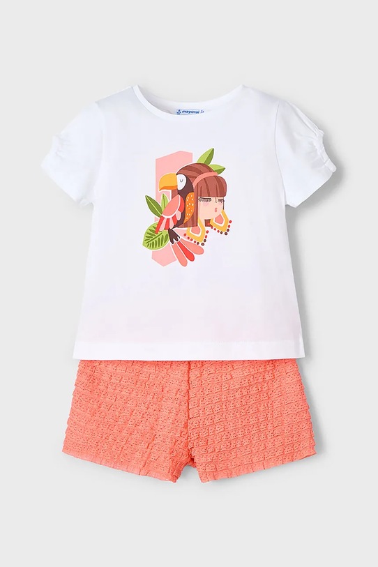 Mayoral set de bumbac pentru copii 3211.6M.Mini.PPYA portocaliu SS25