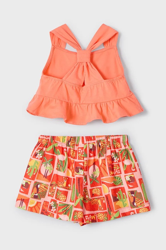 Mayoral komplet bawełniany dziecięcy 3215.6Q.Mini.PPYA pomarańczowy SS25