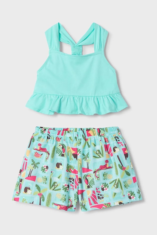 Mayoral set de bumbac pentru copii uni turcoaz 3215.6Q.Mini.PPYA
