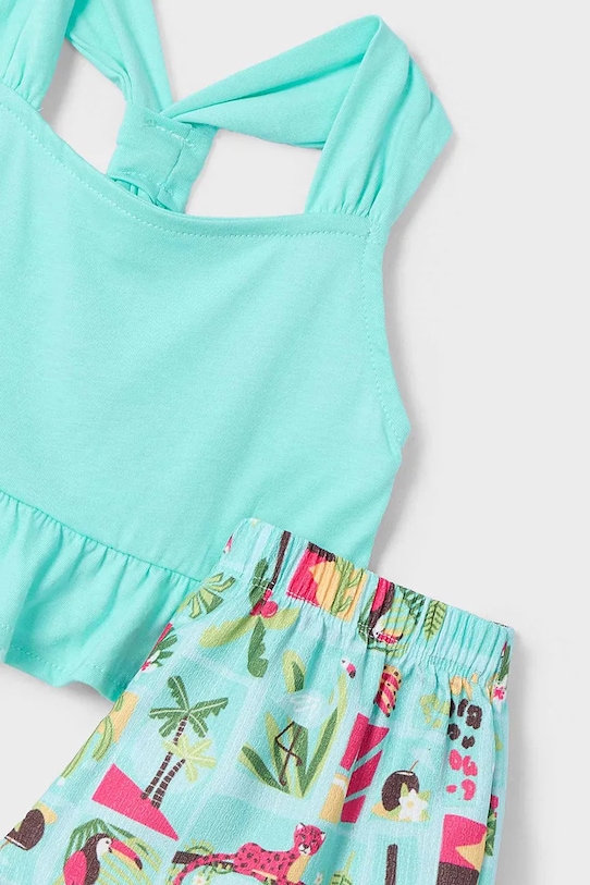 Fete Mayoral set de bumbac pentru copii 3215.6Q.Mini.PPYA turcoaz