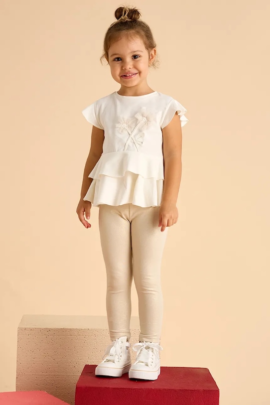 Detská bavlnená súprava Mayoral bavlna béžová 3704.6A.Mini.PPYA