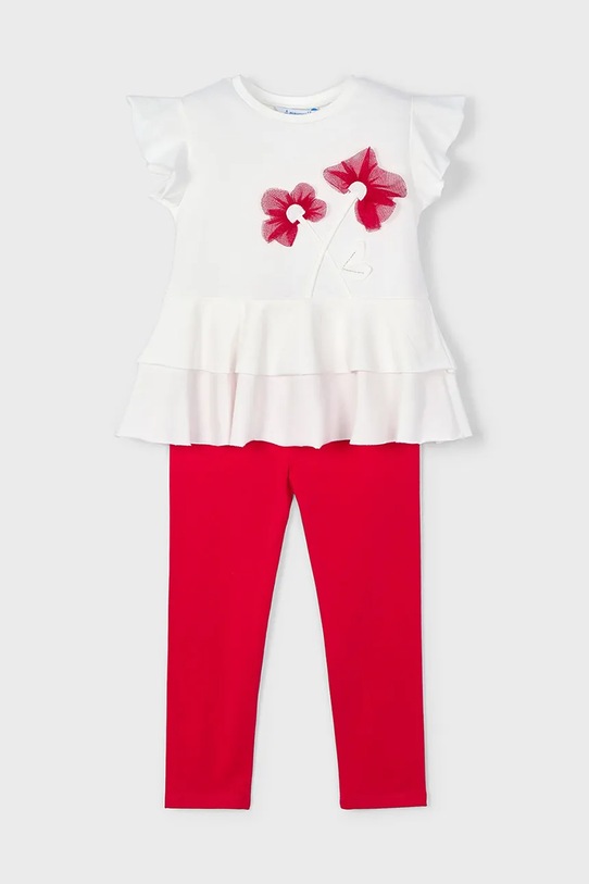 Mayoral komplet bawełniany dziecięcy aplikacja czerwony 3704.6A.Mini.PPYA
