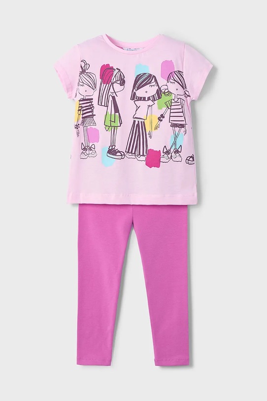 Детский комплект из хлопка Mayoral 3713.6R.Mini.PPYA розовый SS25