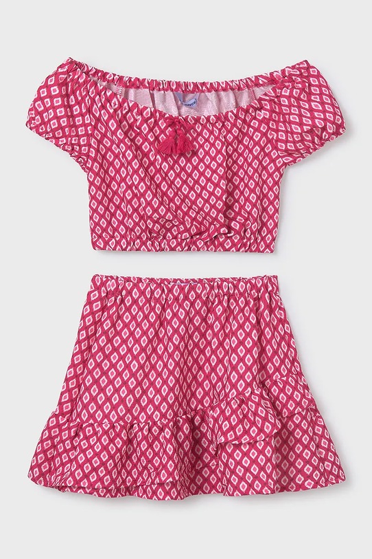 Mayoral komplet dziecięcy wzorzyste różowy 6989.8J.Junior.PPYA