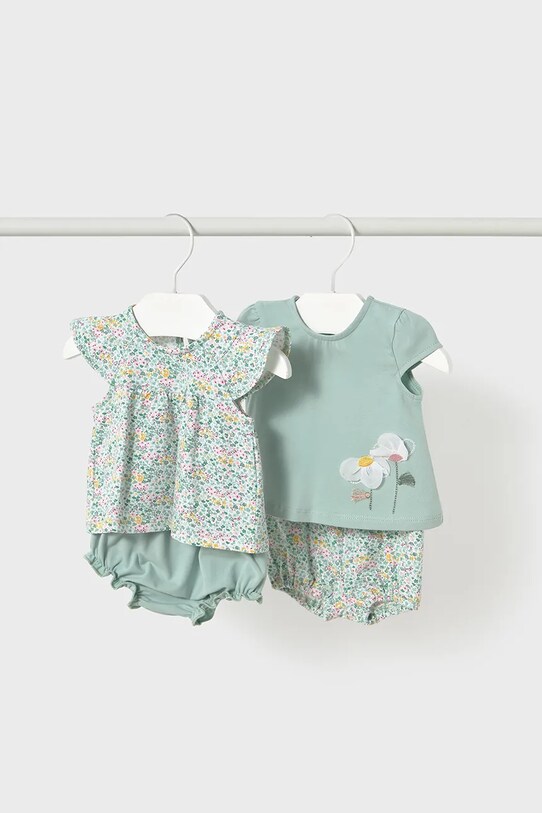 Mayoral Newborn komplet niemowlęcy 2-pack z elastanem turkusowy 1663.2C.Newborn.PPYH