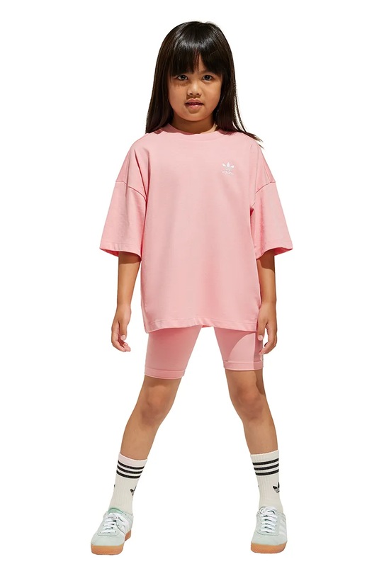 Detská bavlnená súprava adidas Originals bavlna ružová JD1994