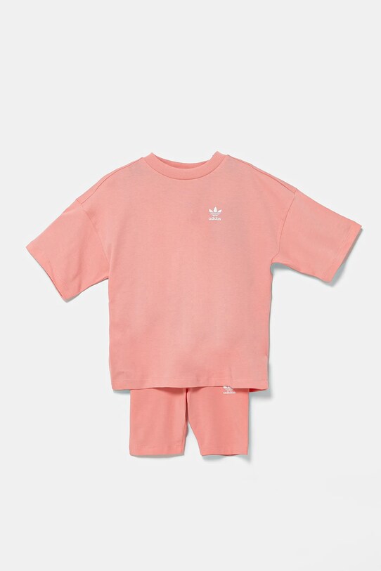 Detská bavlnená súprava adidas Originals JD1994 ružová SS25