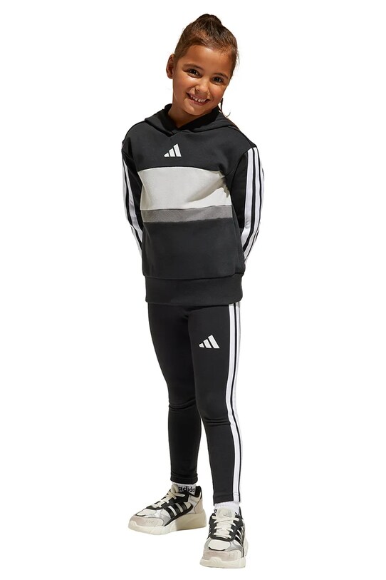 adidas set de trening pentru copii SPORTY STREET tricotaj negru JI6218