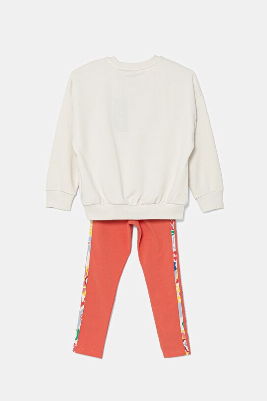 Dziewczynka adidas Originals komplet dresowy dziecięcy JD0496 beżowy